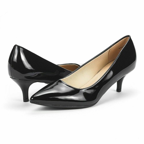 US Women D'Orsay PumpsLow Stilettos Heel Pointed Toe Wedding Party Pump Shoes - Picture 20 of 42