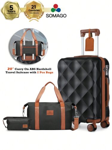 SOMAGO SOMAGO 20 Inch Carry On Suitcase Set With Duffel Bag-Lightning Deals