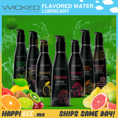Wicked Aqua Flavored Water Lubricant Couples ORAL SEX EDIBLE H2O Massage Lube