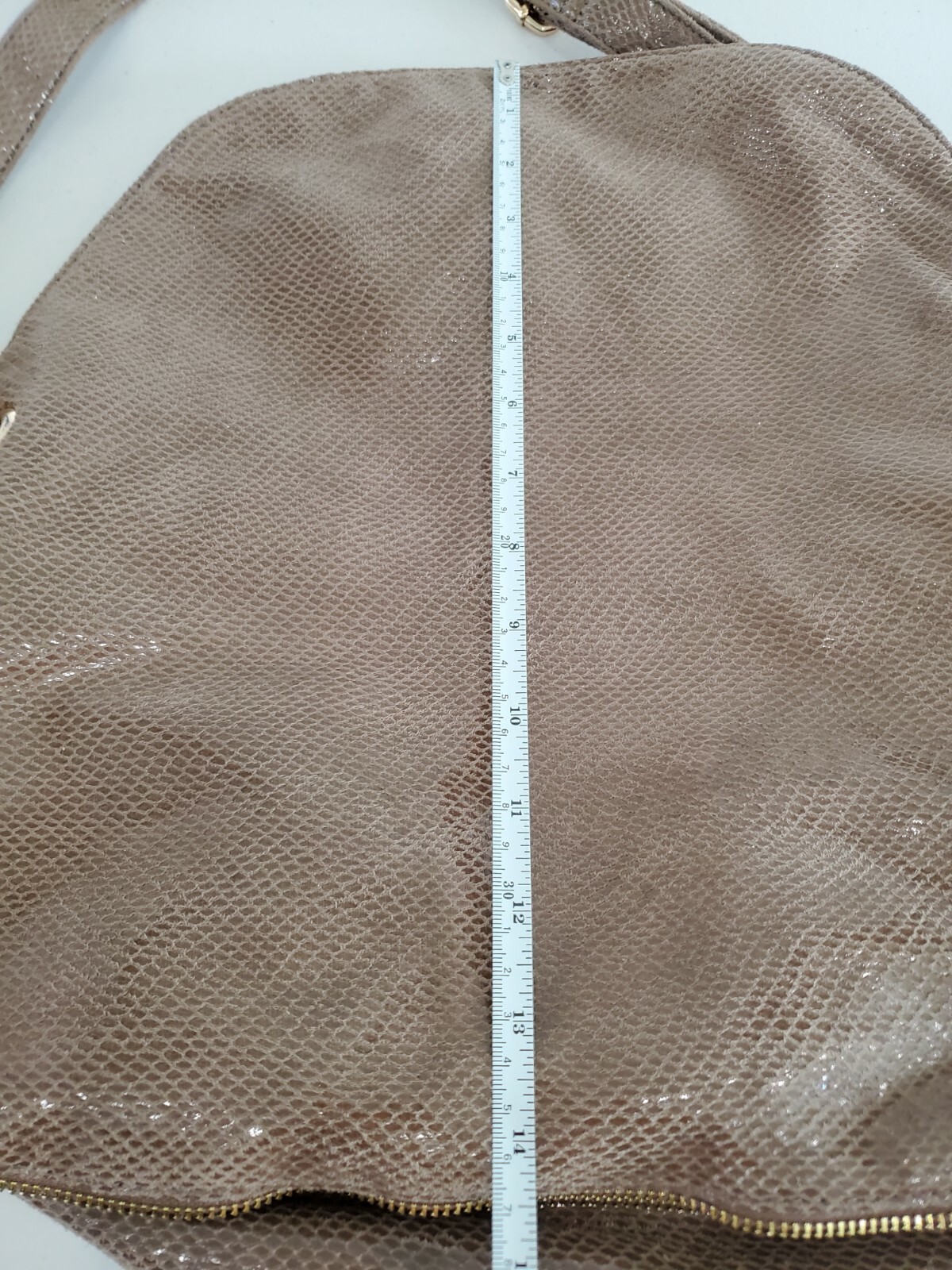 NWT Deux Lux Cocoa Snakeskin Suede Zipper Hobo Bag Shoulder Bag Purse