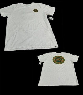 Teton Gravity Research T Shirt Mens XXL White Mandala Tee Green Orange Roses NWT