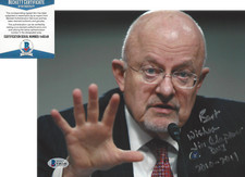 JAMES CLAPPER NSA DIR OF NATIONAL INTELLIGENCE SIGNED 8x10 PHOTO BECKETT BAS COA