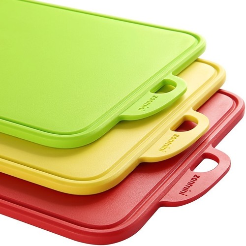 chopping board set of 3 coloured boards with hanging hole and