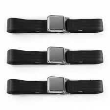 Amc Matador 1971 - 1978 Airplane 2pt Black Lap Bench Seat Belt Kit - 3 Belts Rat Amc Matador 1971 - 1978 Airplane 2pt Black Lap Bench Seat Belt Kit - 3 Belts Rat