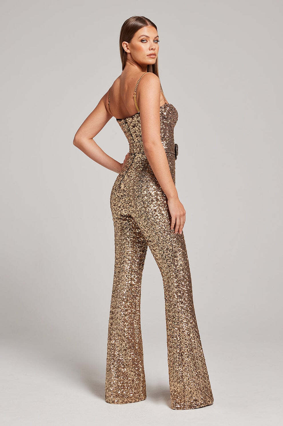 NADINE MERABI LUCINDA JUMPSUIT IN GOLD SIZE XL / UK 16 *RRP 395 image 6