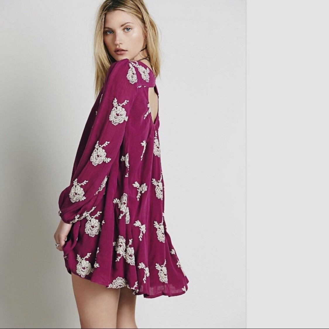 Embroidered Austin Dress by Free People, Purp, Xs