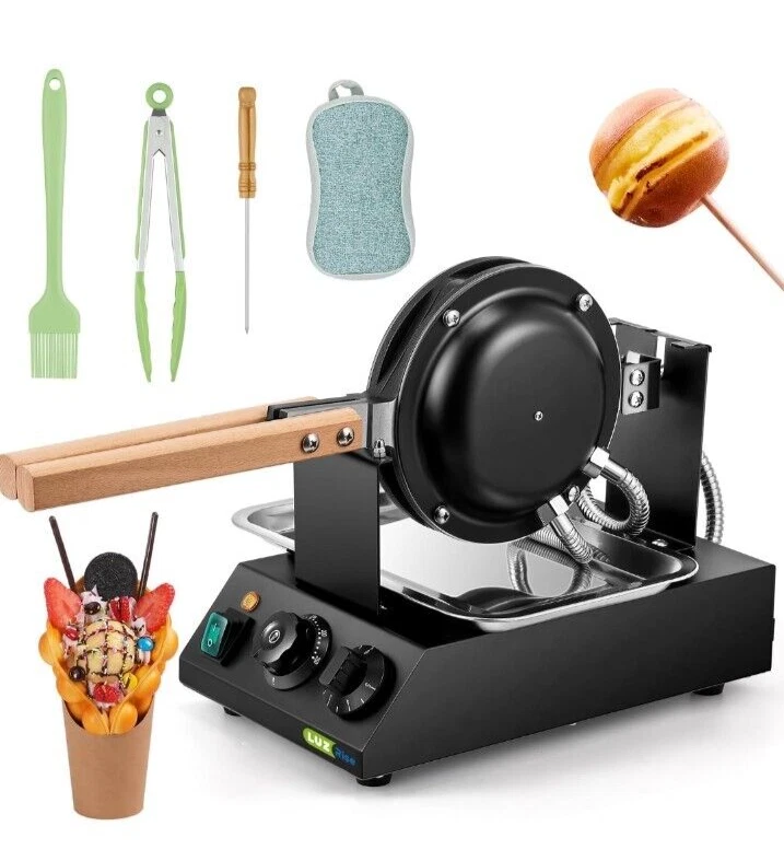 1400W Bubble Waffle Maker Non-stick Electric Waffle Iron Machine 360° Rotate 482