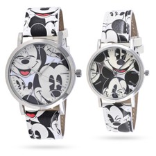 Disney MK50016 Mickey Mouse His and Hers Black White Watch 2 Pack Set- IN BOX