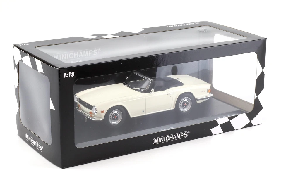1:18 Minichamps Triumph TR6 Roadster 1969 LHD Bianco - Immagine 4 di 4