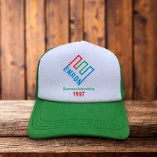 Enron Summer Internship 1997 Mens Trucker Hat Green Y2K Defunct Finance Company