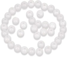 AD Beads Natural Gemstone 8mm Round Loose Big Hole Large, White Jade