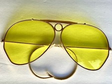 Occhiali da sole Ray Ban vintage lenti in vetro giallo calicromo aviatore anni '60