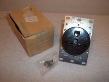 Vtg New Eagle Brown 30 Amp 250 Volt Flush Receptacle 2 Pole 3 Wire Grounding