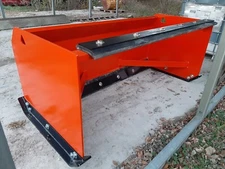 6' Skid Steer Snow Pusher Box 30" Backdrag Rubber HD Bobcat Case Kubota Orange