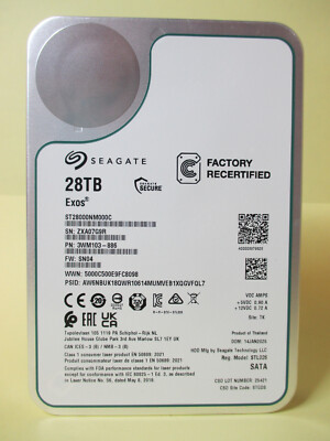 Seagate Exos - ST28000NM000C - 28TB interne Sata3 Festplatte 3,5'' NAS CMR