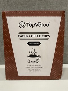 TV TOPVALUE 600 Pack 4 oz Paper Cups Small Disposable Coffee Cups Paper Esp...