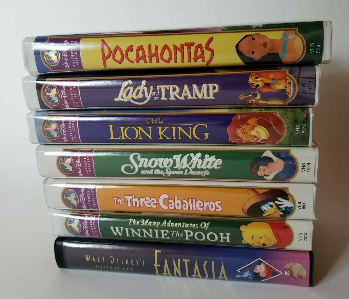 Walt Disney Masterpiece Classics Lot of 7 VHS Fantasia,Winnie,Lion