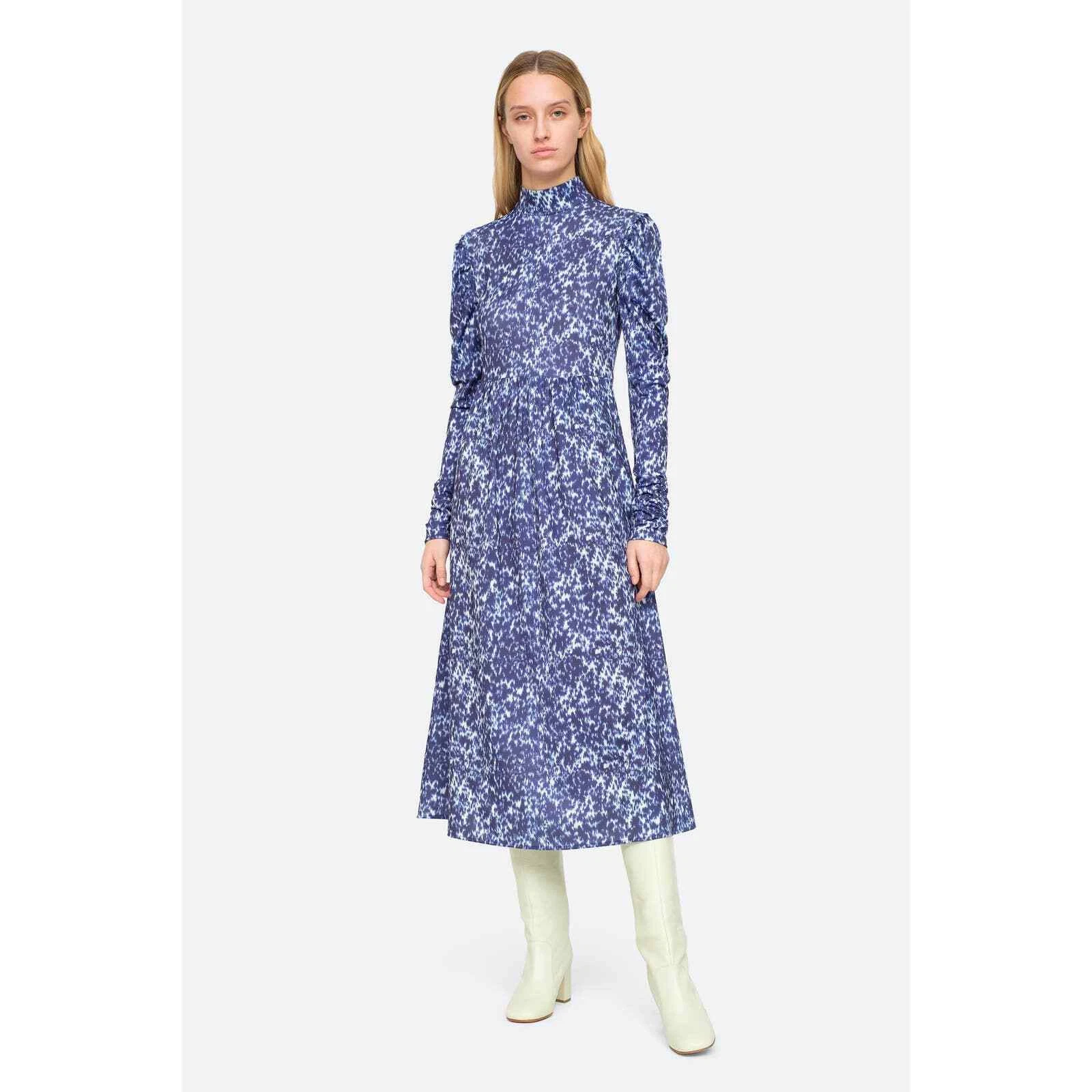 Abito nuovo con etichette Sea New York Celine Midi manica puff finto collo taglia XXS $345