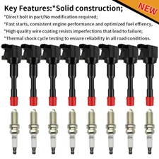 8* Ignition Coils + 8* Spark Plugs Pack For 2006-2011 Honda Civic Hybrid 1.3L l4