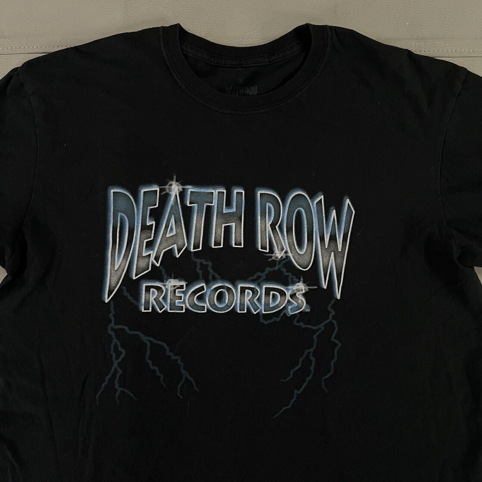 FILA T shirt maglietta rap Death Row Records uomo nera Snoop Doc Tupac etichetta discografica XL 0766