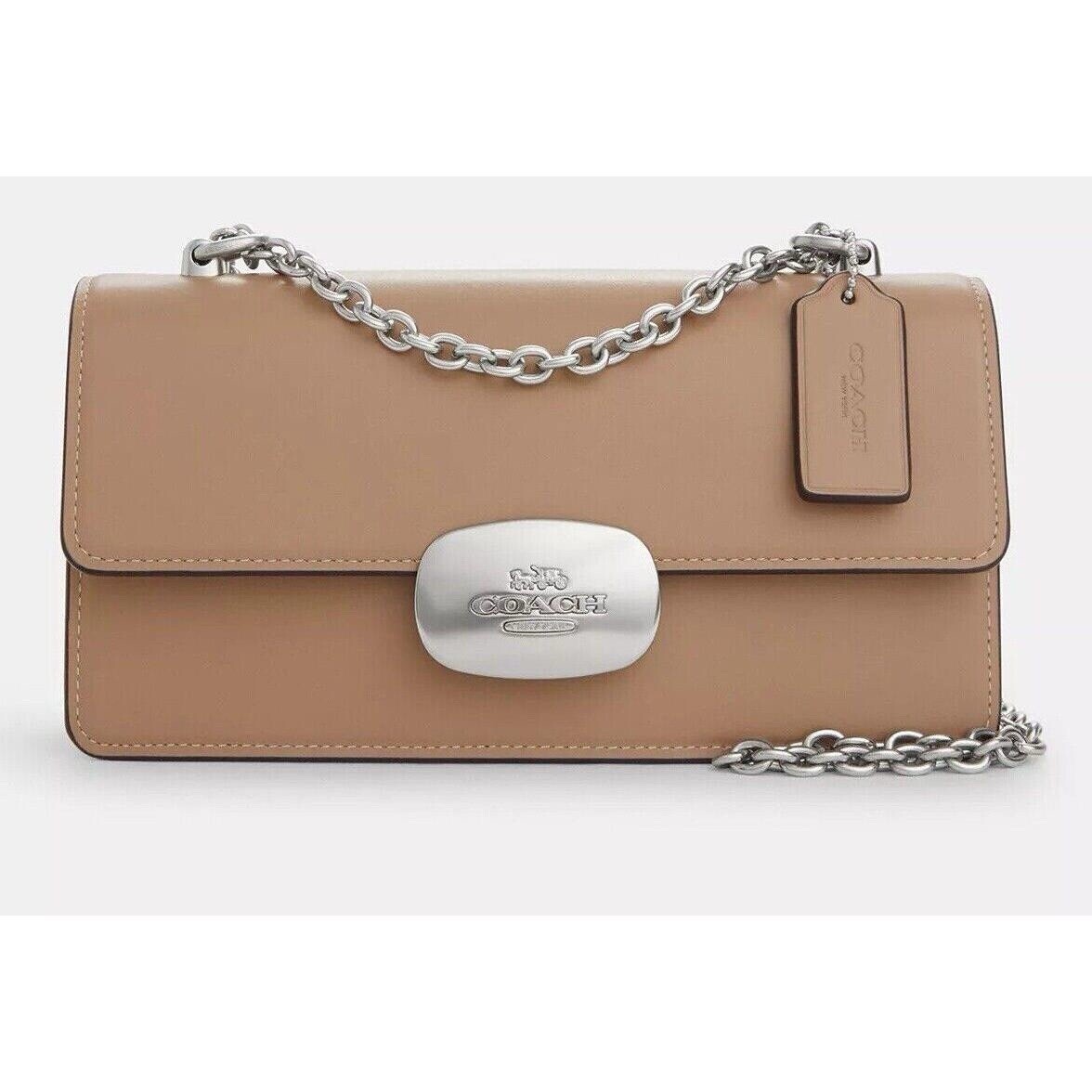 ハンドバッグ COACH Smooth Eliza Crossbody CP008 Coach CP008 Eliza Taupe Smooth Leather Crossbody Handbag