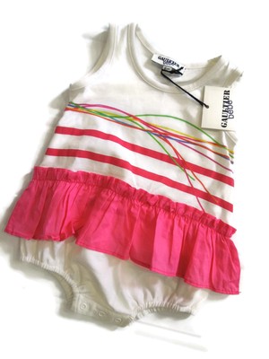 Gaultier Bebe Jean Paul Baby Infant Girls One Piece Pink White Tutu 6m 6 Months Ebay