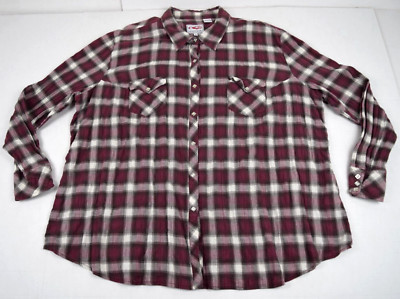 VTG Roper Plaid Diamond Snap Western Shirt Size XL/2XL 00s Magenta Ivory Shadow