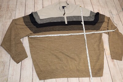 Us Polo Assn Sweater Mens 2XL Color Block Pullover Quarter Zip High Neck 