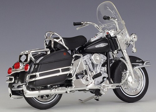 Maisto 1:18 Harley Davidson 1966 FLH Electra Glide MOTORCYCLE BIKE Model Black - Picture 5 of 6