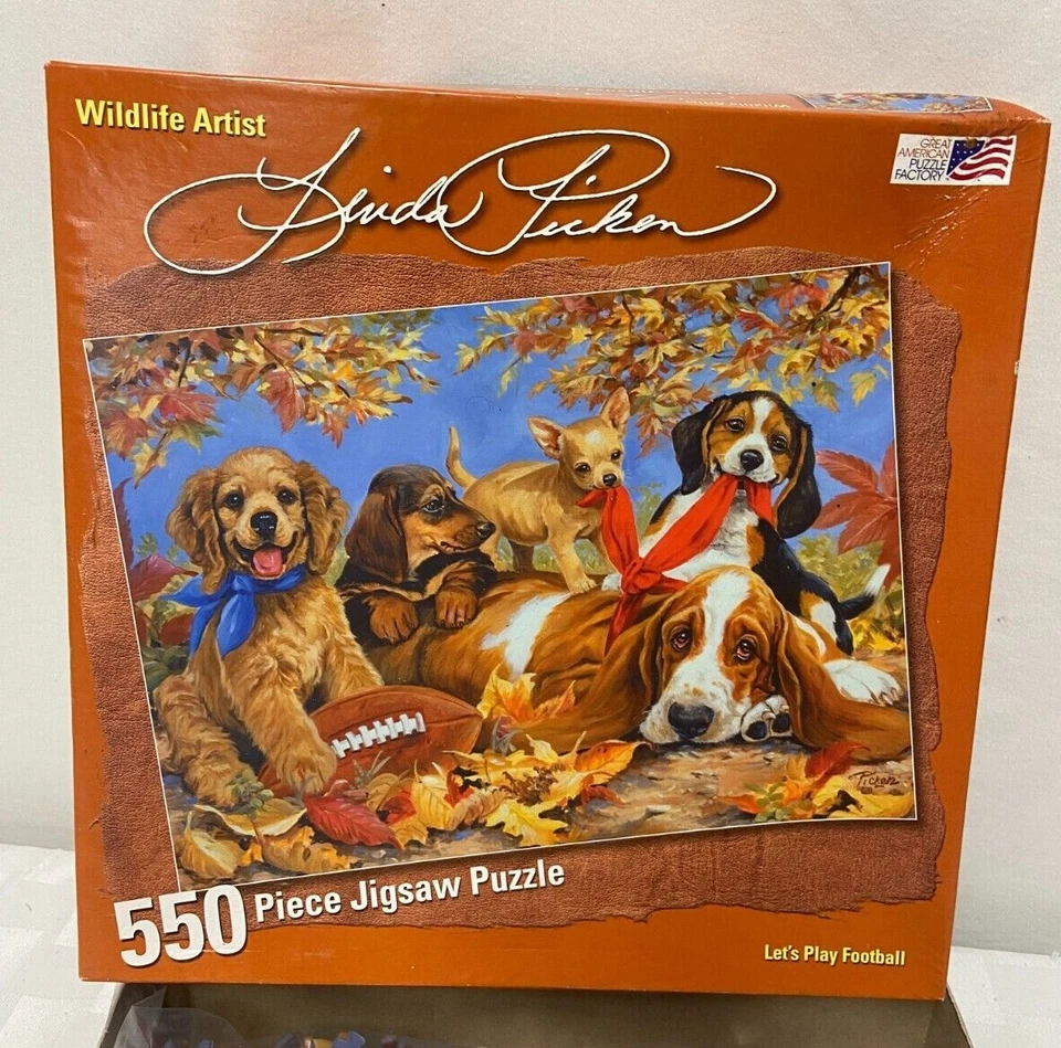 Lets Play Football Dogs 550 Piece Jigsaw Puzzle Great American Puzzle Factory - Image 4 of 4
