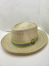 BORSALINO GOLD BAKU LIGHTWEIGHT STRAW PORK PIE MADE IN ITALY