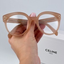 Celine Women AUTHENTIC Eyeglasses Beige Nude Demo Round CL50093I 072 BRAND NEW