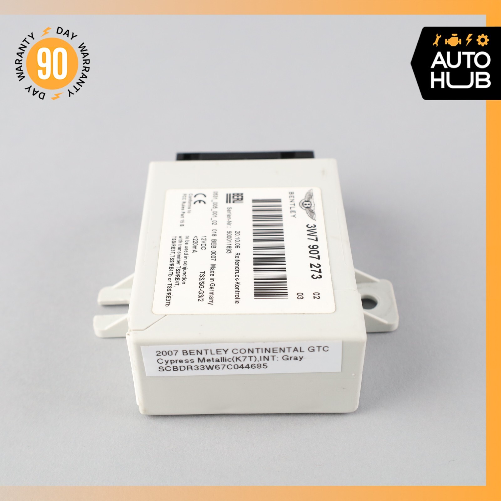 Bentley Continental GTC GT Tire Pressure Monitoring System TPMS Module OEM