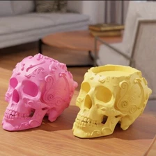 Skull Candle Holder Set Of 2 