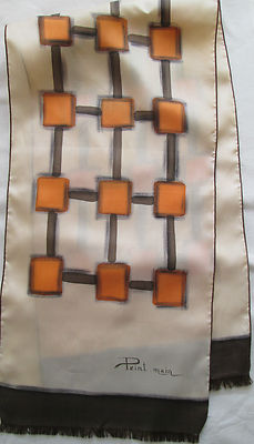 -Handbemalter Schal Seide Vintage Scarf