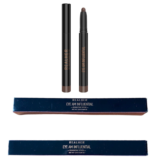 2x REALHER Eye Am Influential Eye Shadow Stick CHOCOLATE MATTE .08oz