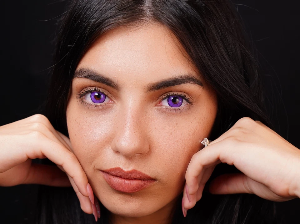 Kontaktlinsen farbig lila ohne Stärke farbig Jahreslinsen Halloween Devil violet - Bild 4 von 4