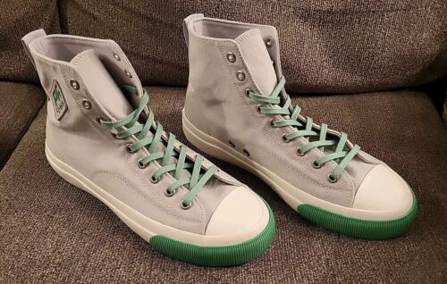 PF Flyers All American Hi Top grau & grün Canvas Sneakers Herren Größe 8 Damengröße 9,5 - Bild 2 von 6