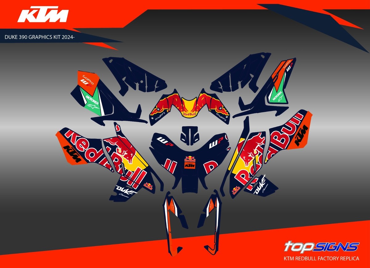Bull Ktm Rc 390 Red Bull Decal Kit KTM DUKE 390 2024 Graphic Decal