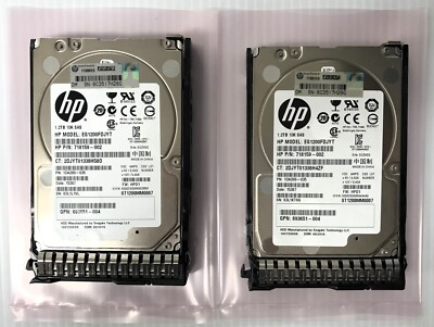 Qty 2 718292 718159-002 HPE 1.2TB SAS 6G 10K SFF SC DS HDD Matched set of 2