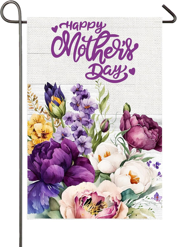 Happy Mother'S Day Garden Flag 12X18 Inch Double Sided Floral Flowers Yard Flags