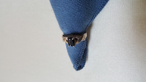 Vintage Sterling?? Anillo - Piedra insertada verde oscuro - Aprox. Juego de 6 puntas talla - Imagen 3 de 10