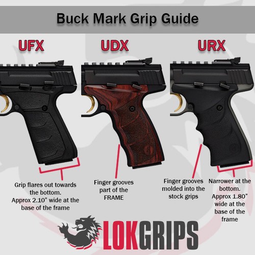 Buck Mark URX Veloce G10 Grips - LOK Grips - Picture 2 of 4