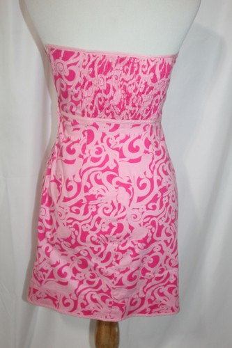 Vestido para mujer Lilly Pulitzer sin tirantes rosa cachemira elástico imitación envoltura talla 0 - Imagen 7 de 12