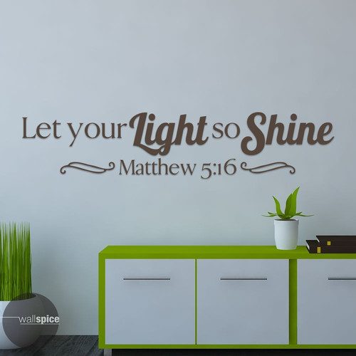Mateo 5:16 Deja que tu luz brille Pegatina de vinilo de pared - Imagen 2 de 4
