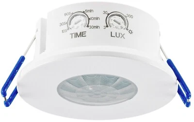 CHILITEC Decken Einbau Bewegungsmelder 360° IP65 LED geeignet 8m Detektion weiß 76x36mm