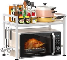 2 Tier Microwave oven Rack Stand Storage Corner Holder Kitchen Expandable Shelf