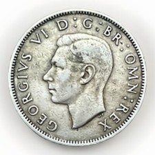 GREAT BRITAIN UK TWO SHILLINGS 1949 OLD COIN