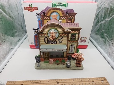 LEMAX 75517 CLIFTON'S BUTCHER SHOP COVENTRY COVE LIGHTED BUILDING No Light Cords