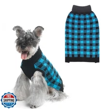 PUPTECK Dog Sweaters for Large Medium Small Dogs - Fall Classic Plaid Style P